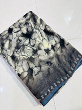 Daily wear sarees with zarkan border with watercolor Flowers