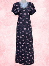 Daily wear printed satin gowns in Hearts