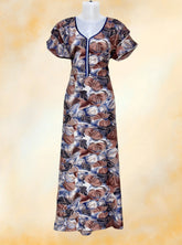 Digital printed alpine maxi with two layered sleeves