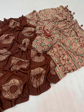 Ajarakh printed Crepe saree