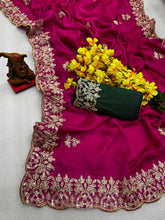 Gota patti work rangoli silk party wear saree