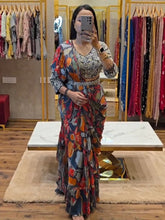 Ready to wear sarees in Red and Blue