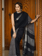 Fancy Linen sarees in Black