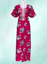 Two layered sleeves embroidery work alpine maxi