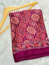 Ajarakh Printed Gaji silk saree