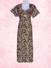 Two button batik printed cotton maxi with pocket