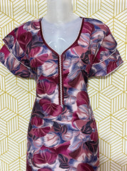 Digital printed alpine maxi with two layered sleeves