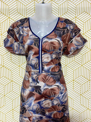 Digital printed alpine maxi with two layered sleeves
