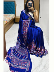 Ajarakh printed Gaji Silk Saree