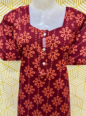 Three button cotton maxi