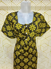 Three button cotton maxi