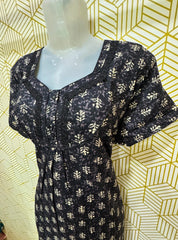 Two button cotton maxi with pocket