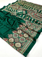 Ajarakh printed Gaji Silk Saree