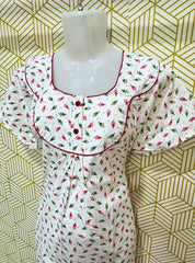 Two button white poly cotton maxi