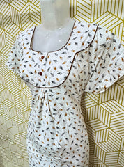 Two button white poly cotton maxi