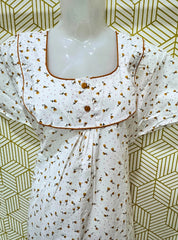 Two button white poly cotton maxi
