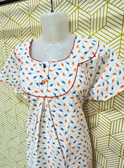 Two button white poly cotton maxi