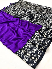 Trending Satin sarees in Purple,Black