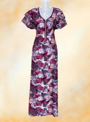 Digital printed alpine maxi with two layered sleeves