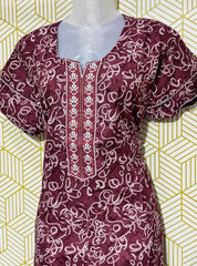 Two layered sleeves embroidery work alpine maxi