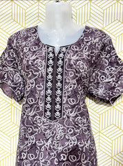 Two layered sleeves embroidery work alpine maxi