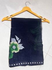 Daily wear sarees with zarkan border with printed Flowers
