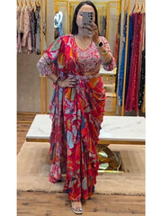 Ready to wear sarees in Red and Blue