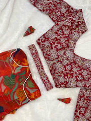 Ready to wear sarees in Red and Blue