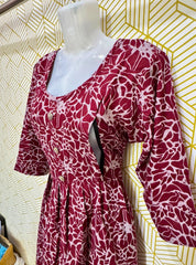 Knee length alpine feeding maxi with side chains