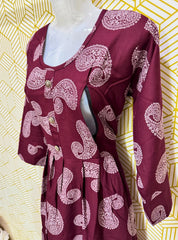 Knee length alpine feeding maxi with side chains
