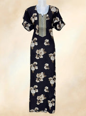 Two layered sleeves embroidery work alpine maxi