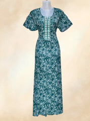 Two layered sleeves embroidery work alpine maxi