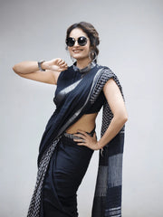 Fancy Linen sarees in Black