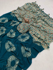 Ajarakh printed Crepe saree