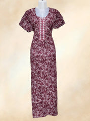 Two layered sleeves embroidery work alpine maxi