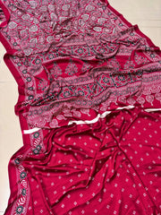 Ajarakh Printed Gaji silk saree