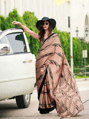 Trending Satin sarees in Peach