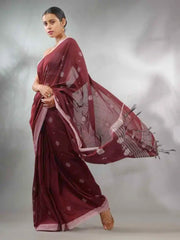 Soft khaadi saree  in Brown