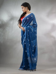 Soft khaadi saree in Blue