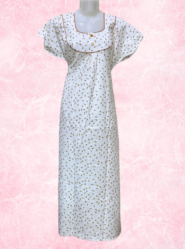 Two button white poly cotton maxi