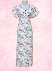 Two button white poly cotton maxi