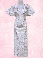 Two button white poly cotton maxi
