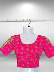 Lycra Short sleeved Blouses with Work (1)