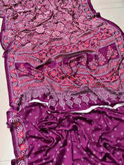 Ajarakh Printed Gaji silk saree