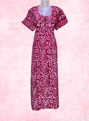 Two button batik printed cotton maxi with pocket