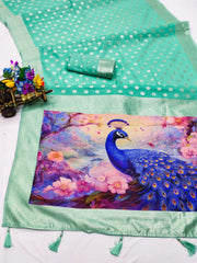 Cotton Saree with Peacock Pallu